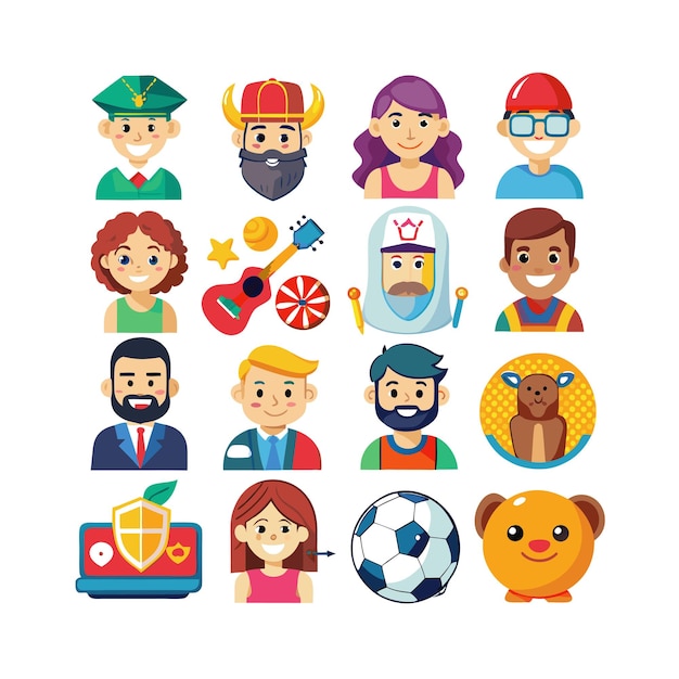 Colección de iconos de pasatiempos e intereses para documentos, sitios web y aplicaciones móviles