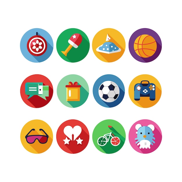 Colección de iconos de pasatiempos e intereses para documentos, sitios web y aplicaciones móviles