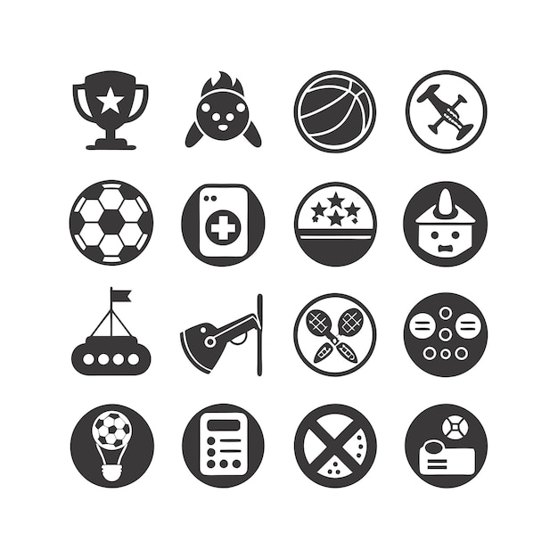 Colección de iconos de pasatiempos e intereses para documentos, sitios web y aplicaciones móviles