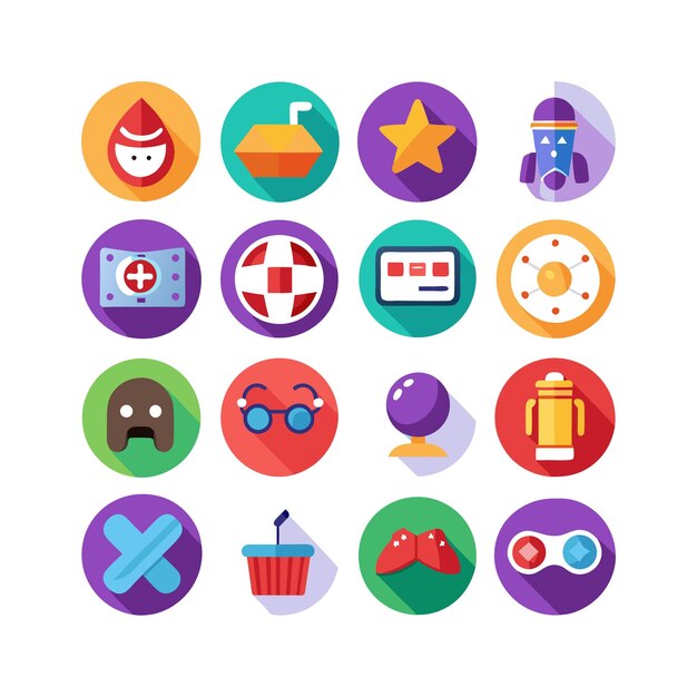 Colección de iconos de pasatiempos e intereses para documentos, sitios web y aplicaciones móviles