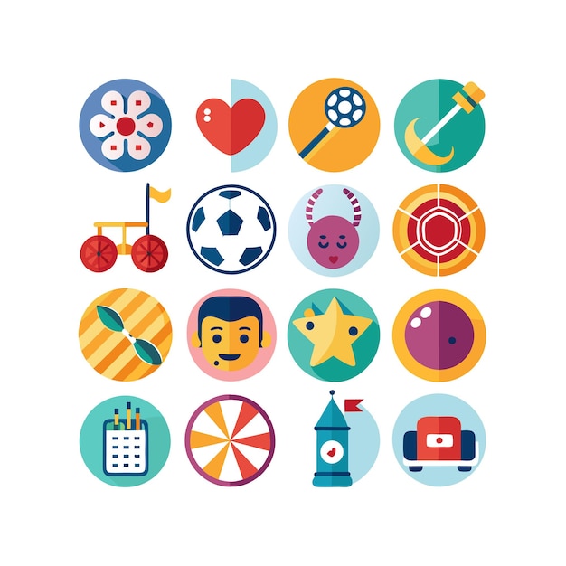 Colección de iconos de pasatiempos e intereses para documentos, sitios web y aplicaciones móviles