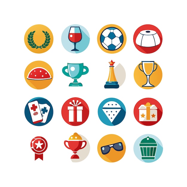 Colección de iconos de pasatiempos e intereses para documentos, sitios web y aplicaciones móviles