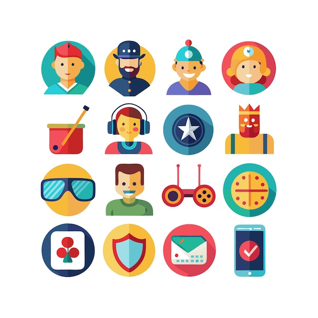 Colección de iconos de pasatiempos e intereses para documentos, sitios web y aplicaciones móviles