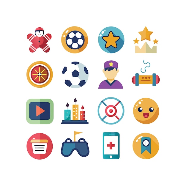 Colección de iconos de pasatiempos e intereses para documentos, sitios web y aplicaciones móviles