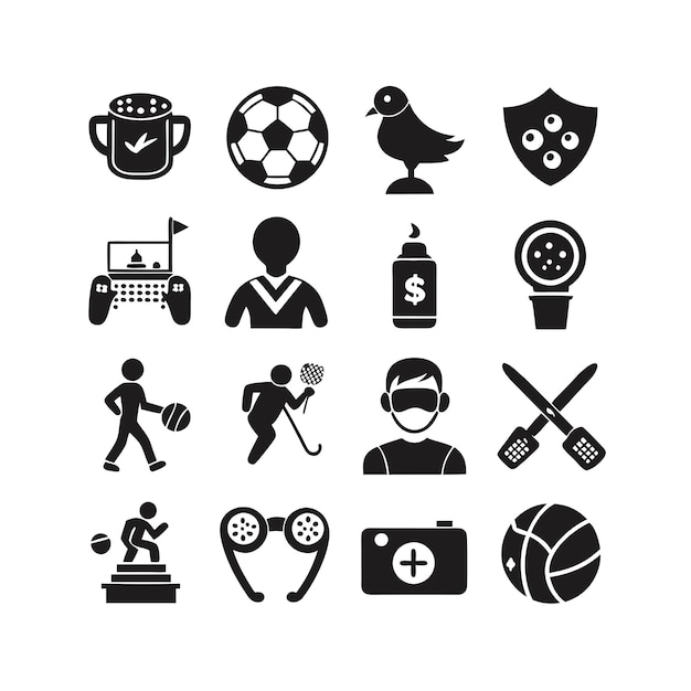 Colección de iconos de pasatiempos e intereses para documentos, sitios web y aplicaciones móviles
