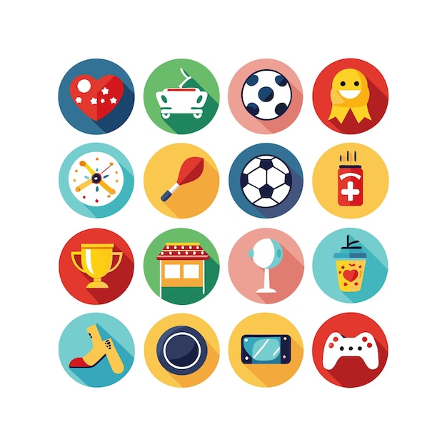 Colección de iconos de pasatiempos e intereses para documentos, sitios web y aplicaciones móviles