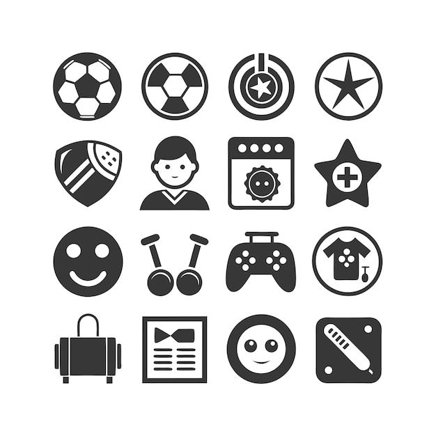 Colección de iconos de pasatiempos e intereses para documentos, sitios web y aplicaciones móviles
