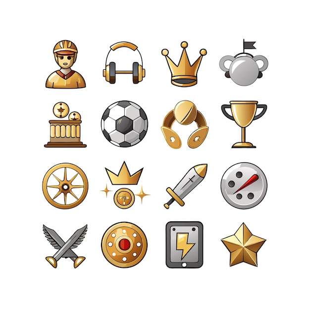 Colección de iconos de pasatiempos e intereses para documentos, sitios web y aplicaciones móviles