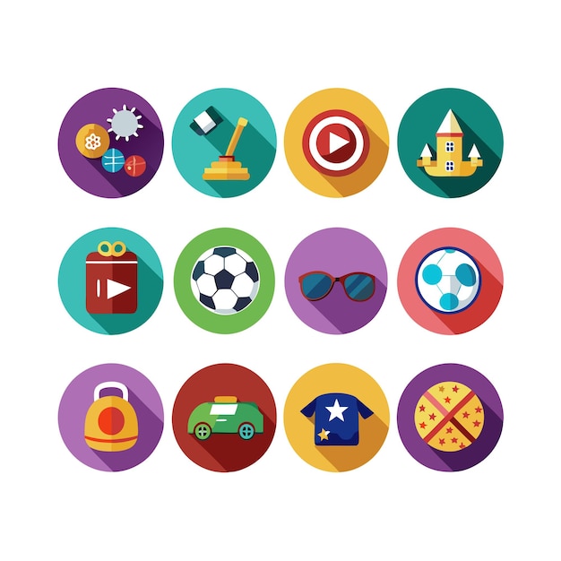Colección de iconos de pasatiempos e intereses para documentos, sitios web y aplicaciones móviles
