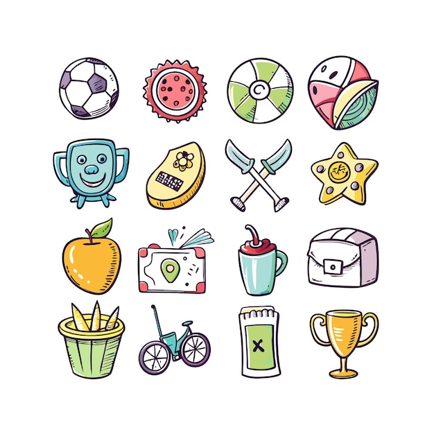 Colección de iconos de pasatiempos e intereses para documentos, sitios web y aplicaciones móviles