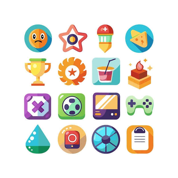Colección de iconos de pasatiempos e intereses para documentos, sitios web y aplicaciones móviles