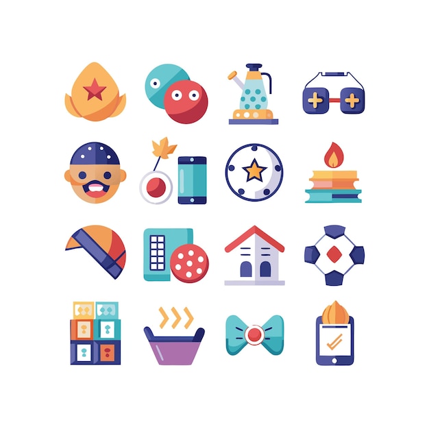 Colección de iconos de pasatiempos e intereses para documentos, sitios web y aplicaciones móviles