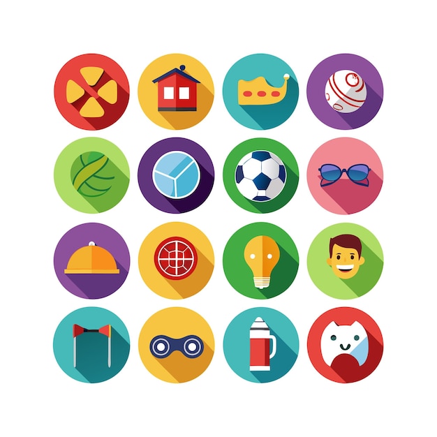 Colección de iconos de pasatiempos e intereses para documentos, sitios web y aplicaciones móviles