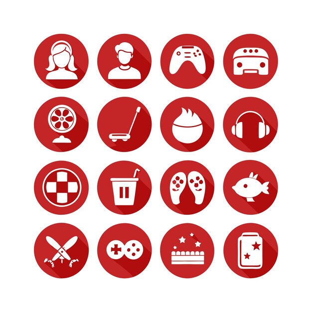 Colección de iconos de pasatiempos e intereses para documentos, sitios web y aplicaciones móviles