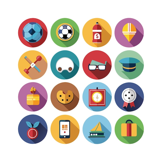 Colección de iconos de pasatiempos e intereses para documentos, sitios web y aplicaciones móviles