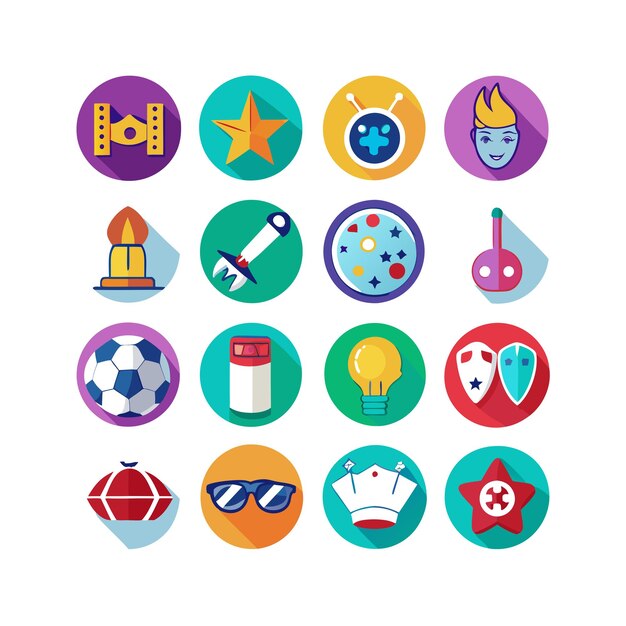 Colección de iconos de pasatiempos e intereses para documentos, sitios web y aplicaciones móviles