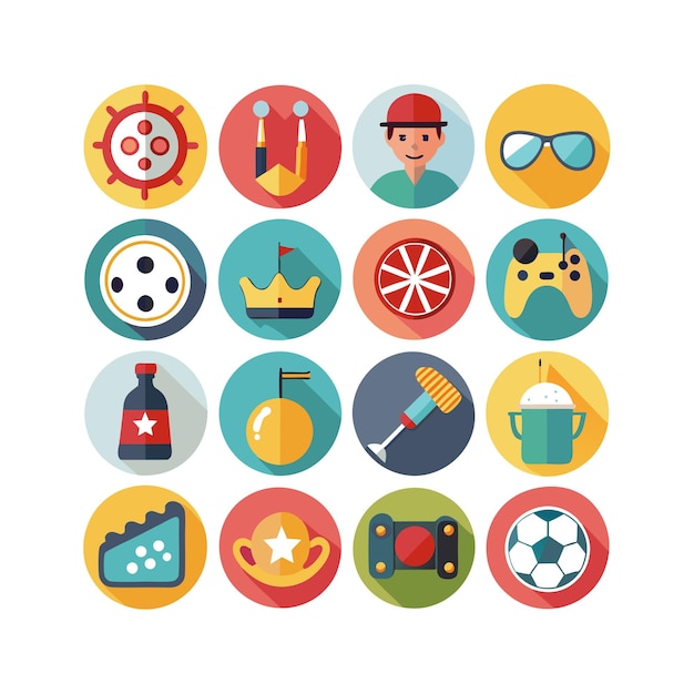 Colección de iconos de pasatiempos e intereses para documentos, sitios web y aplicaciones móviles