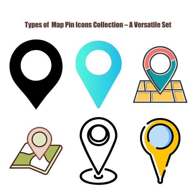 Colección de íconos de pinos de mapa Un conjunto versátil