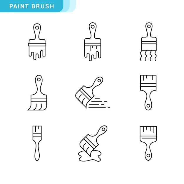 Colección de iconos de pintura varios iconos de pintura de pintura editables y redimensionables EPS 10