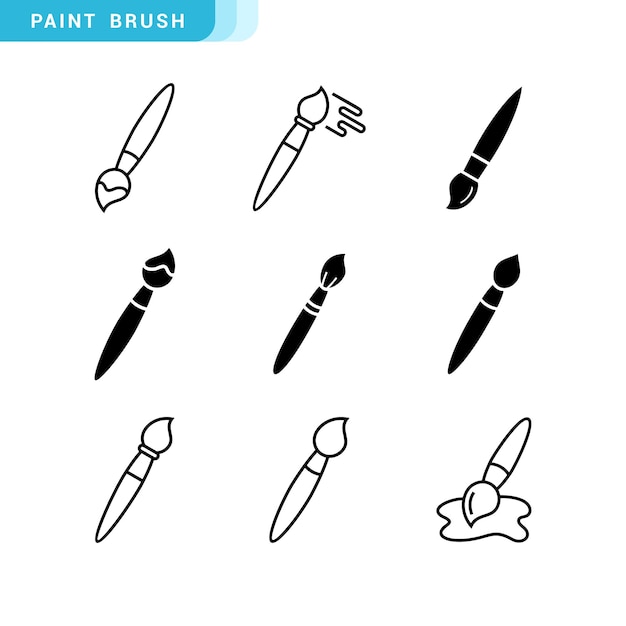 Colección de iconos de pintura varios iconos de pintura de pintura editables y redimensionables EPS 10