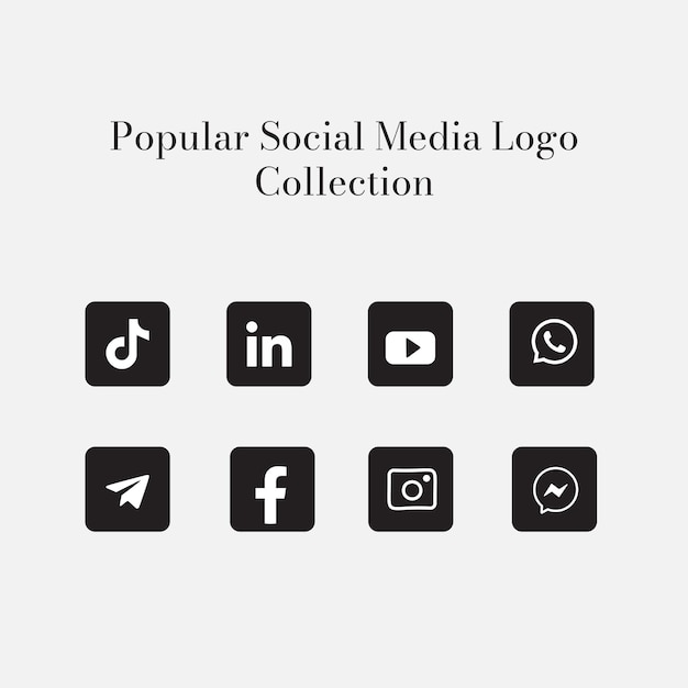 Colección de iconos populares en las redes sociales