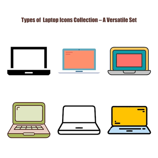 Colección de iconos de portátiles Un conjunto versátil