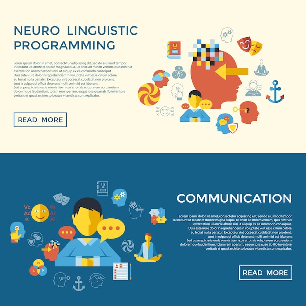 Colección de iconos de programación neuro lingüística