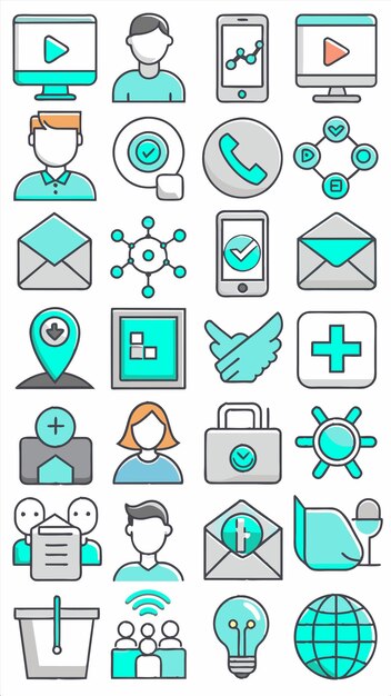 una colección de iconos que incluye un icono digital y el logotipo del hospital