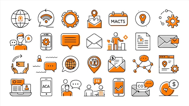 Una colección de iconos que incluye Macbook Mac Oster
