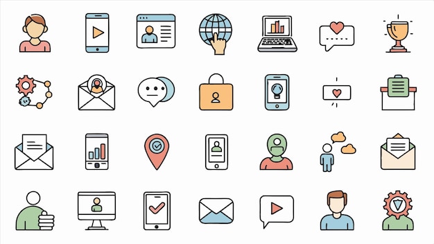 una colección de iconos que incluye una página web con una página web que dice personal