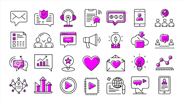 una colección de iconos que incluye una página web con la palabra mundo en ella