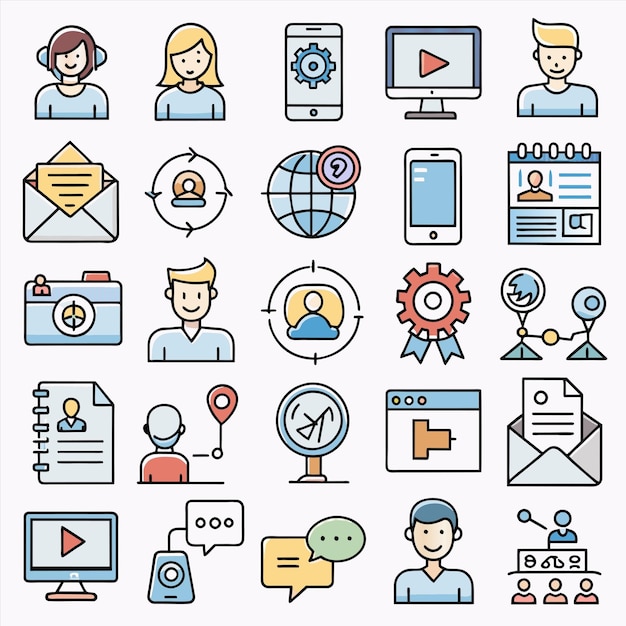 una colección de iconos que incluye una página web que dice web