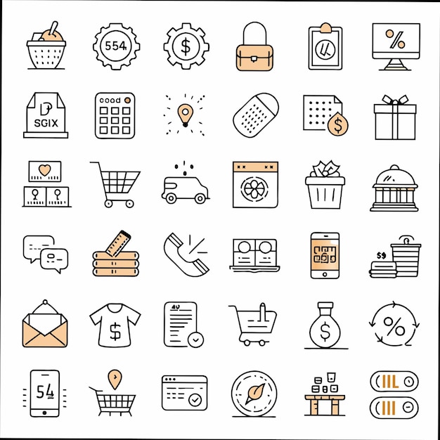 una colección de iconos que incluye una tarjeta con una imagen de un regalo y una tarjeta con la palabra regalo en ella