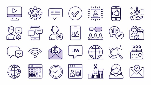 una colección de iconos que incluyen la palabra " lg " en la parte superior