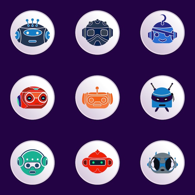 Una colección de íconos que incluyen un robot, una radio, una radio y una radio.