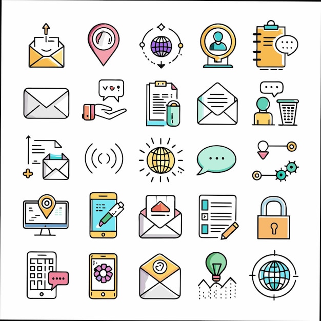 una colección de iconos que incluyen un teléfono teléfono y teléfono