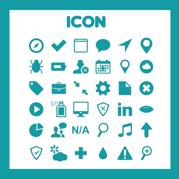 una colección de iconos que incluyen web y diseño web