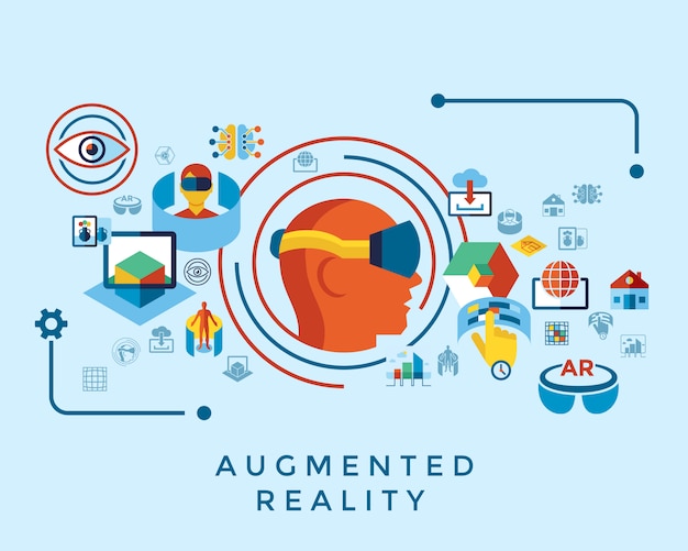 Colección de iconos de realidad aumentada y virtual