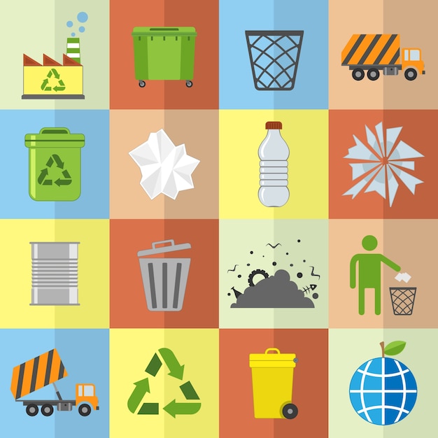 Vector colección de iconos de reciclaje