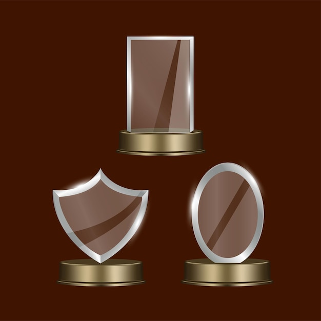 Vector colección de iconos de recompensa 3d decorativo transparente brillante