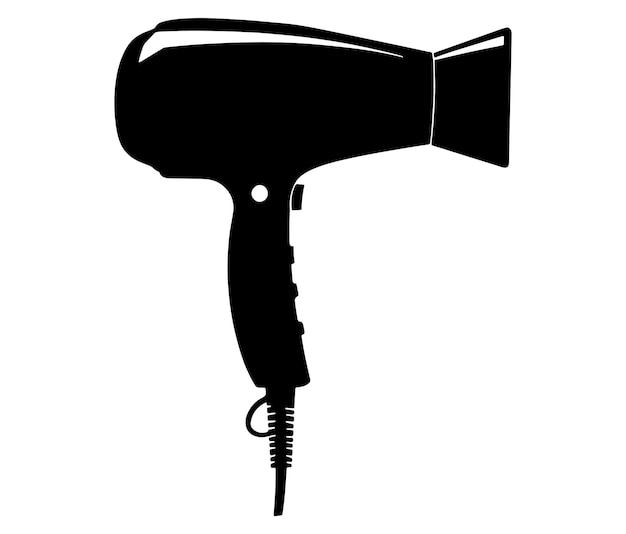 Colección de iconos de secadores de cabello Secador aislado sobre fondo blanco