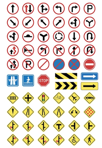 Vector colección de iconos de señales de tráfico