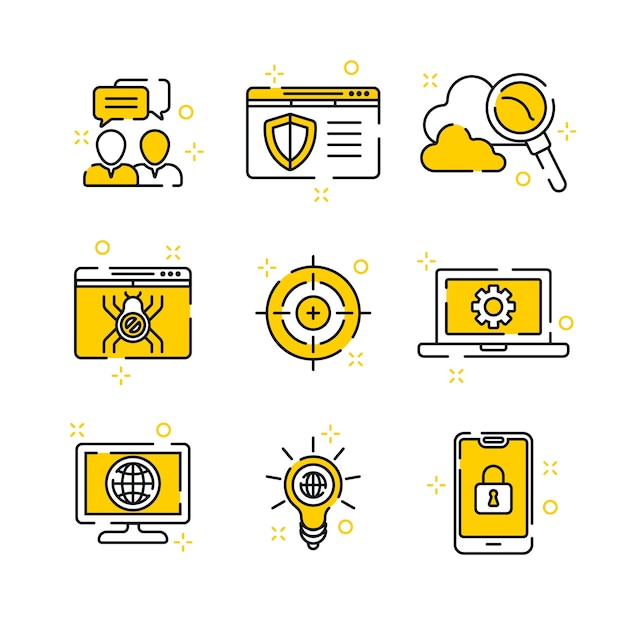 Colección de iconos de SEO dibujados a mano