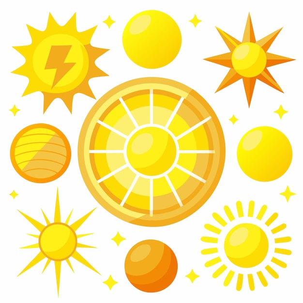 Colección de íconos de sol y luna vibrantes Gráficos vectoriales gratuitos