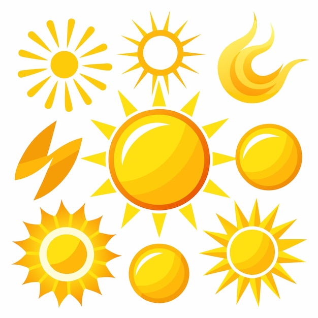 Colección de íconos de sol y luna vibrantes Gráficos vectoriales gratuitos
