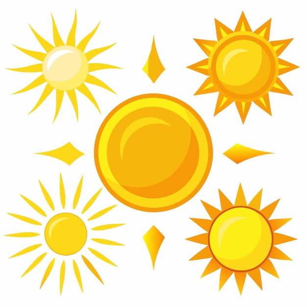 Colección de íconos de sol y luna vibrantes Gráficos vectoriales gratuitos