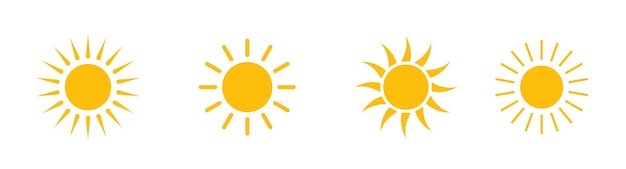 Colección de iconos de sol Signo de vector de sol Ilustración vectorial