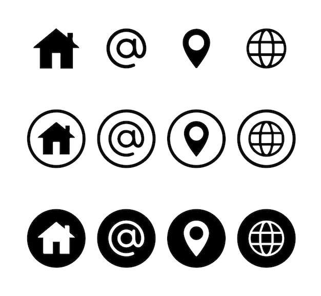 Colección de iconos para tarjetas de visita