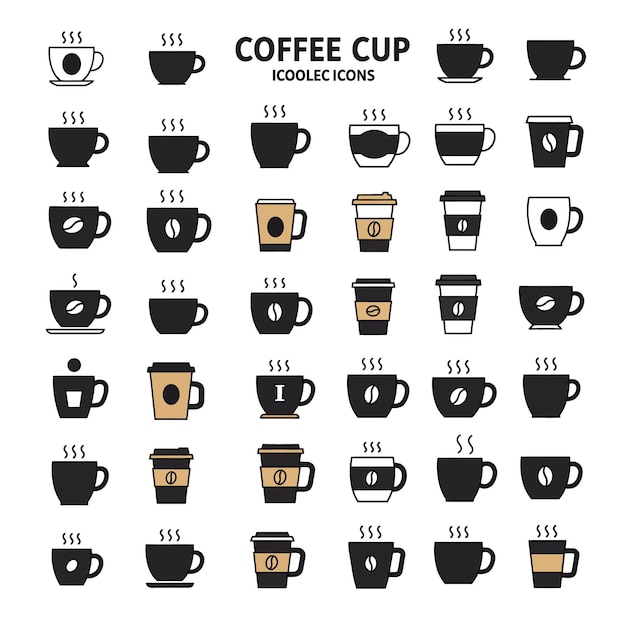 Colección de íconos de tazas de café
