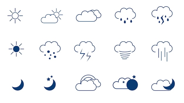 Colección de iconos del tiempo vectorial